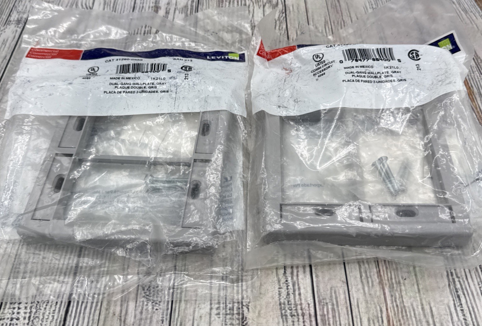 Leviton - 41290-DMG -Dual-Gang Wallplates- Lot Of 2