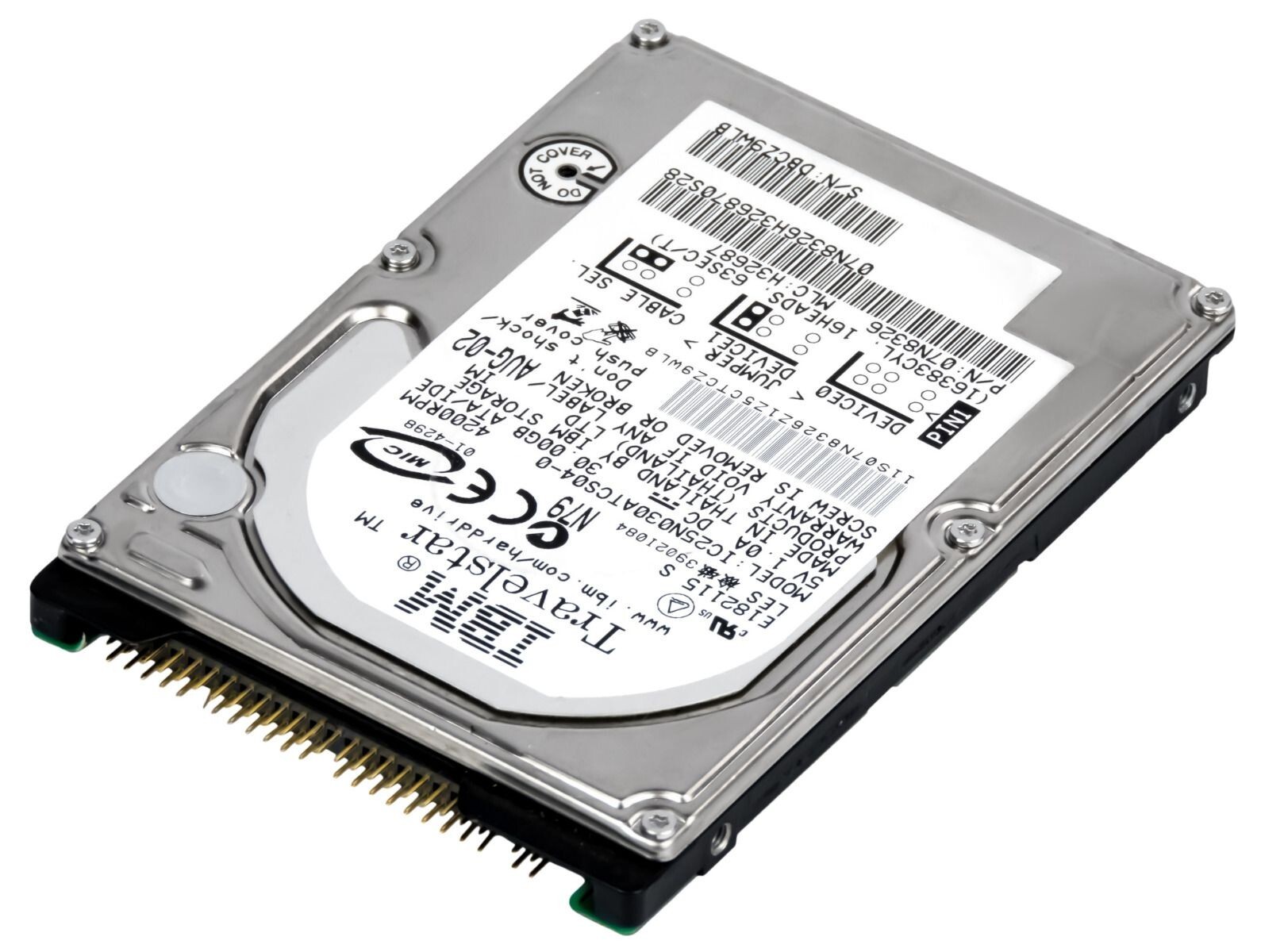 HARD DRIVE IBM TravelStar 40GN 07N9318 IC25N030ATCS04-0 30GB 4.2K 2MB ATA 2.5''