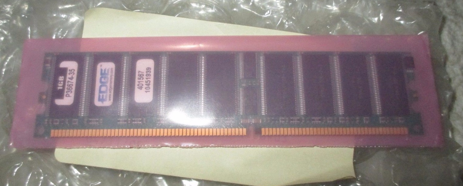 NEW EDGE 1GB DIMM MEMORY F/ HP PROLIANT 300701-001, P36674-35, NIP READY TO WORK