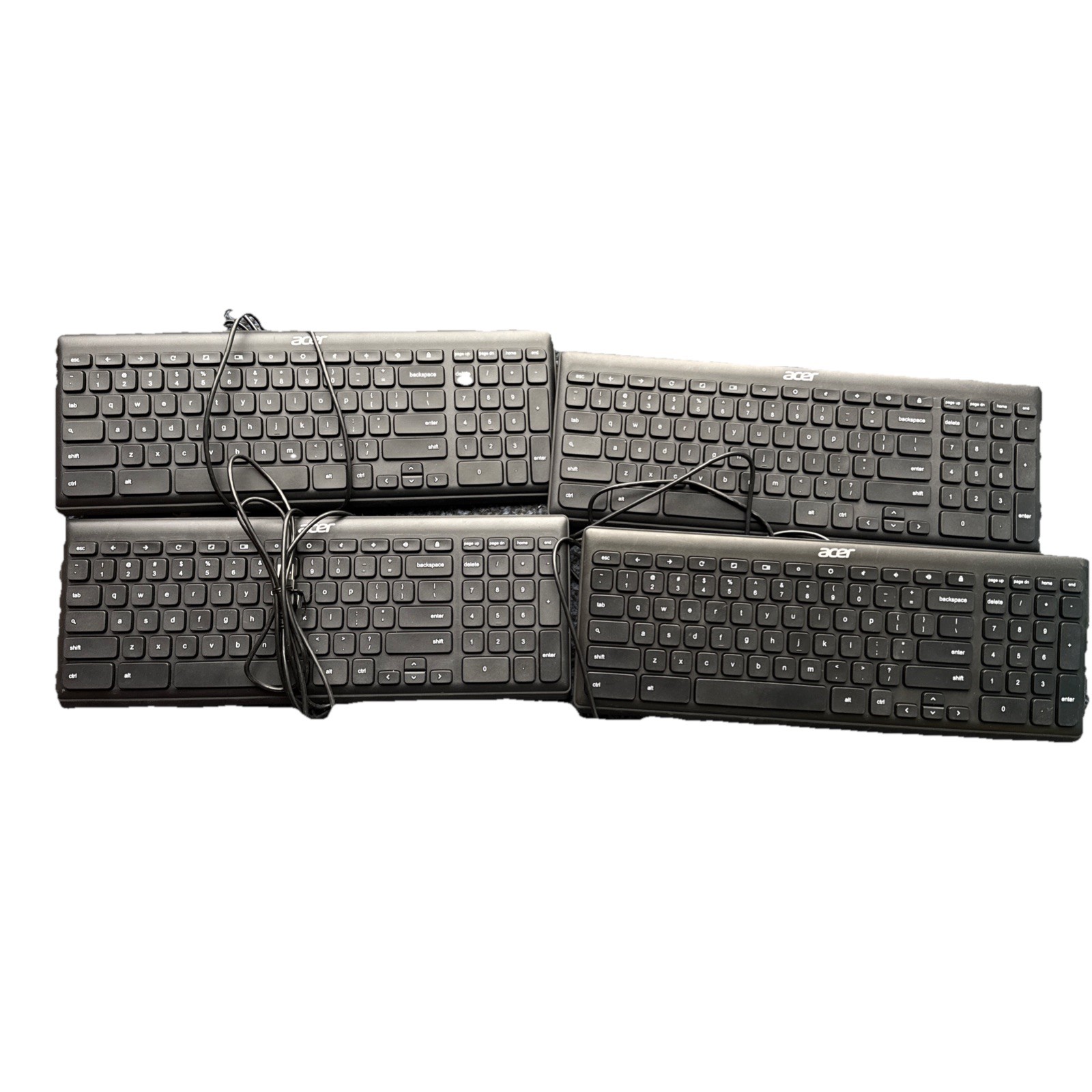 Lot of 2 Acer KB69211 USB Wired Slim Office Home Keyboard - Black