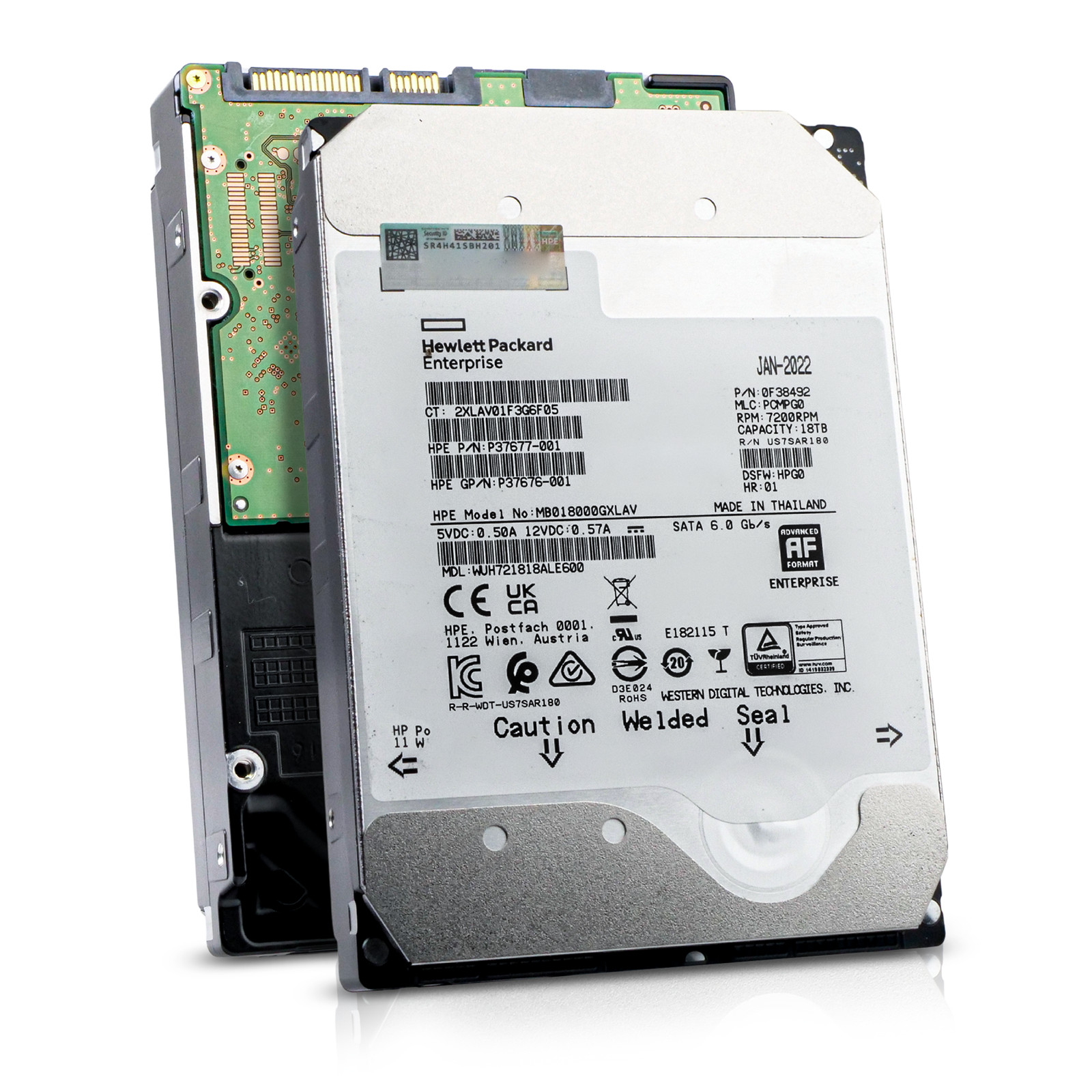 HP/WD 18TB WUH721818ALE600 0F38492 7.2K RPM SATA 6Gb/s 512e 3.5" Enterprise HDD