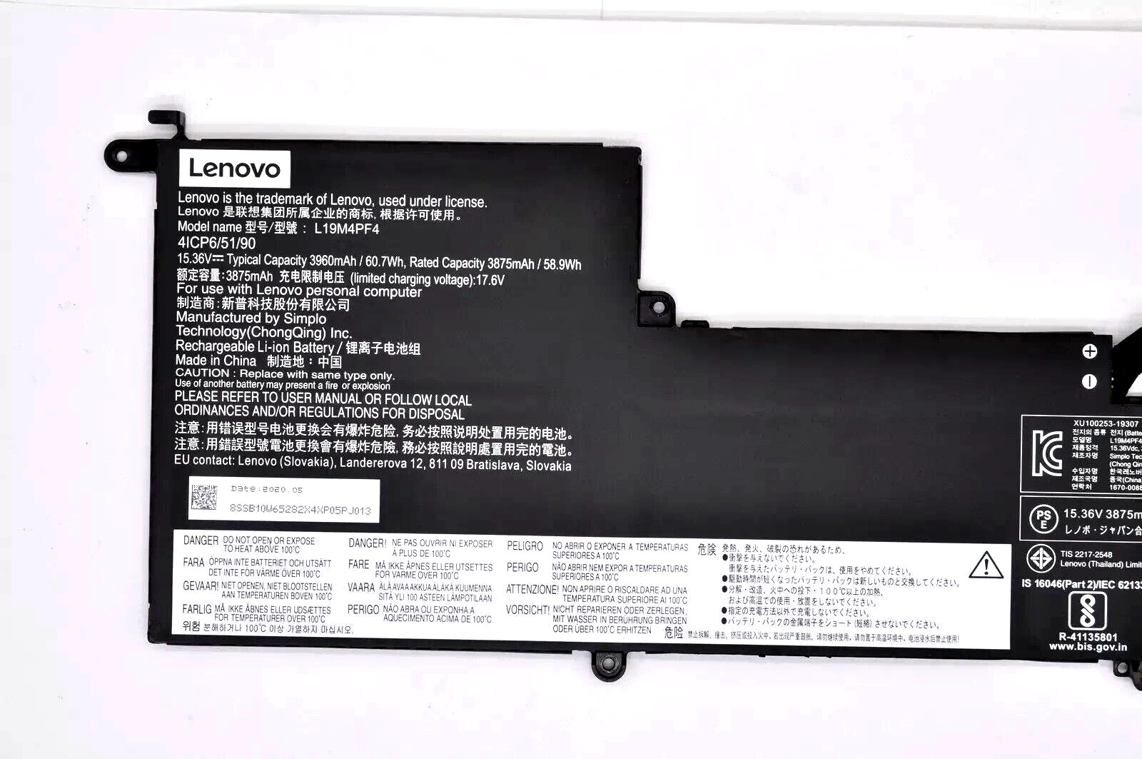 L19M4PF4 L19C4PF4 L19D4PF4 Battery Lenovo Ideapad Yoga Slim 7-14IIL05 7-14ARE05