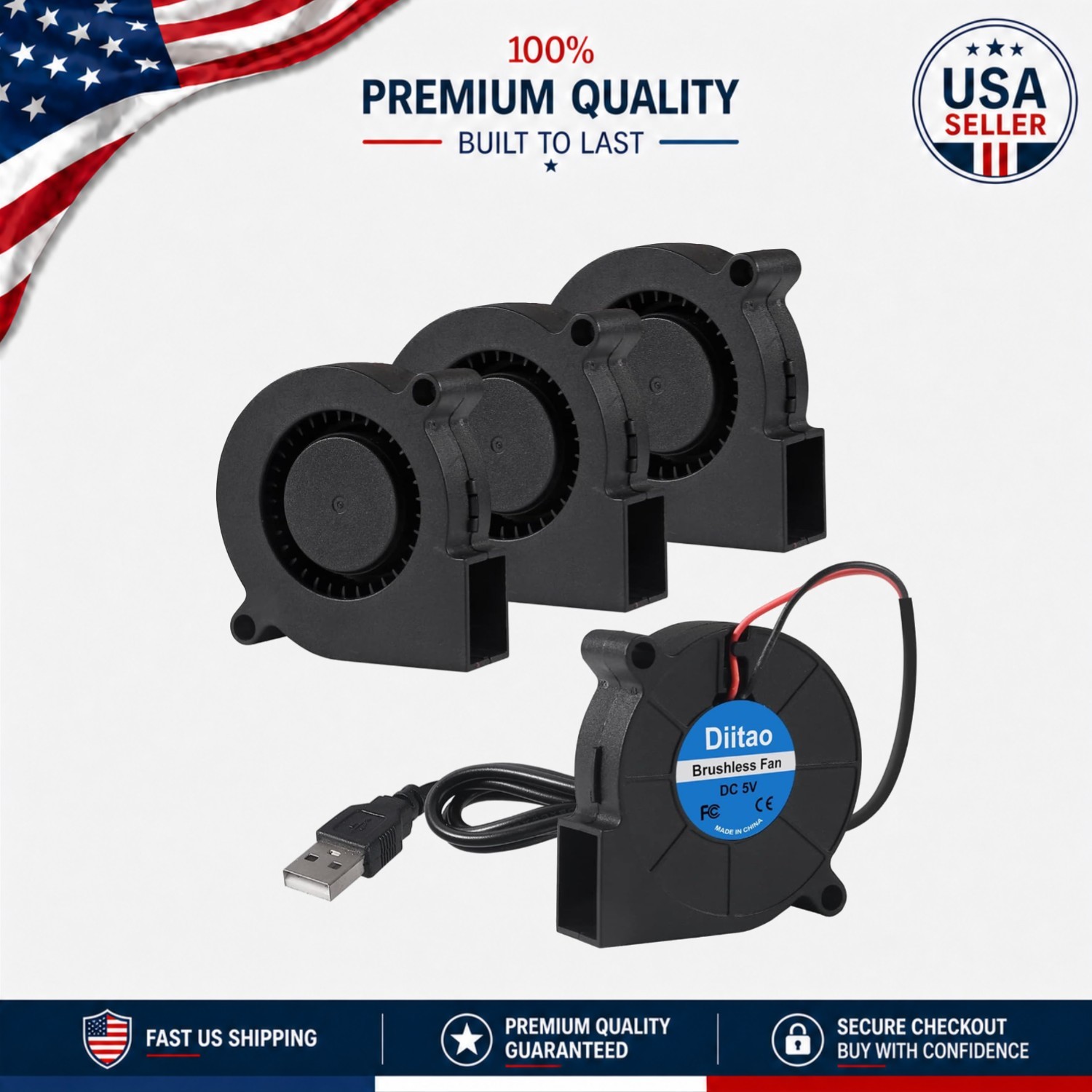 4-Pack Mini USB Blow Fans - Durable, Quiet & Reliable for Electronics Cooling