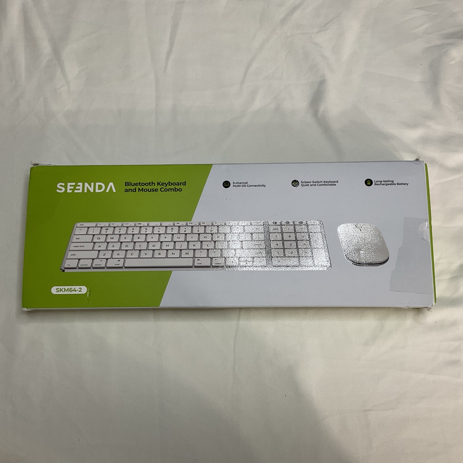 seenda Bluetooth Keyboard and Mouse Combo for Mac, SKM64-2 Rechargeable, Silent