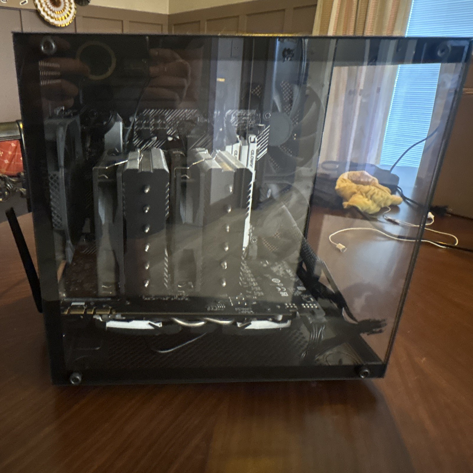 MOROVOL Model Gaming Desktop PC Tower Black Tempered Glass Case