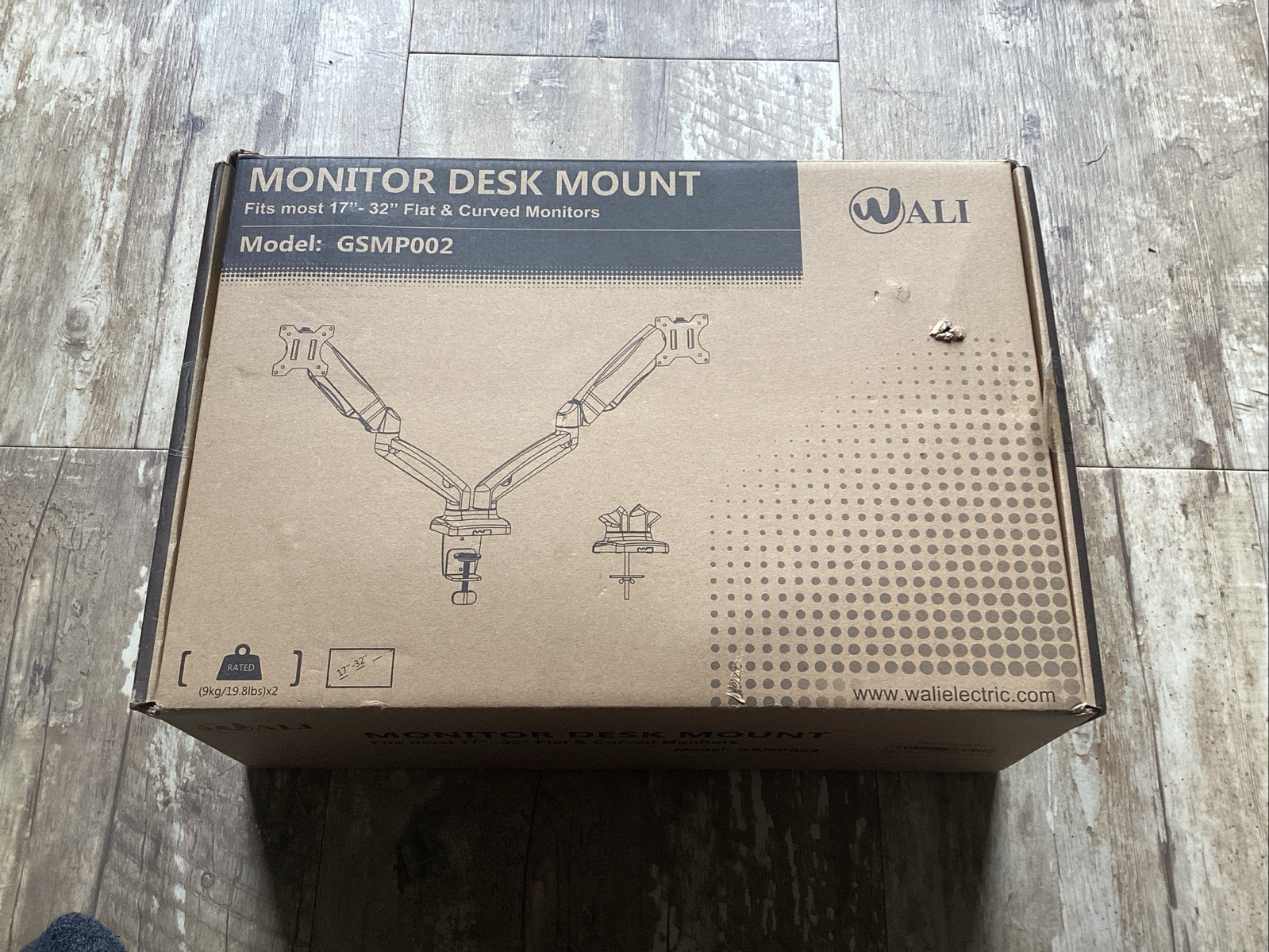 WALI Dual Monitor Arm for 2 Screens 17" 32" GSDM002 New Open Box