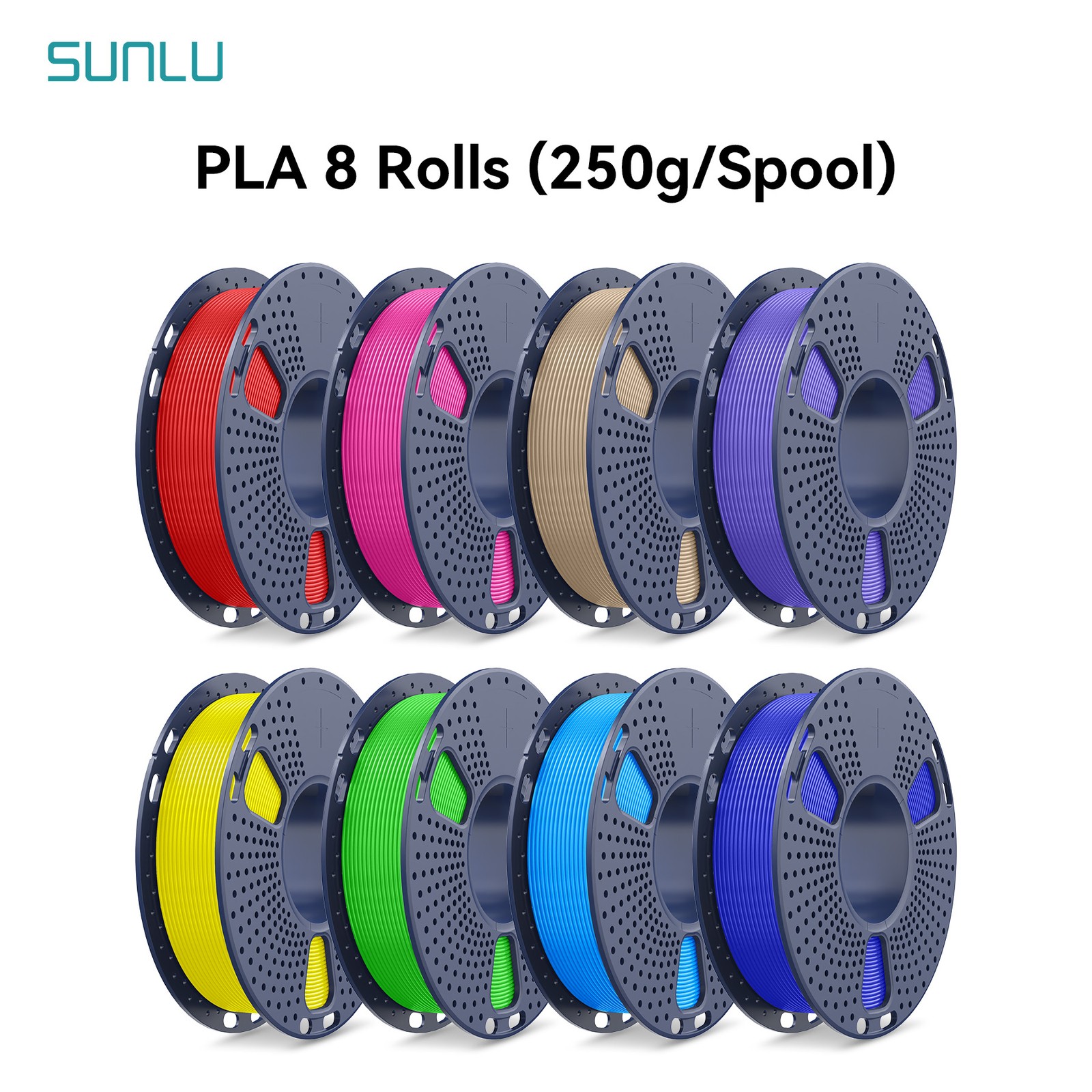SUNLU 250g*8 PLA 3D Printer Filament 1.75mm 1KG in total 8 Colors Neatly Wrapped