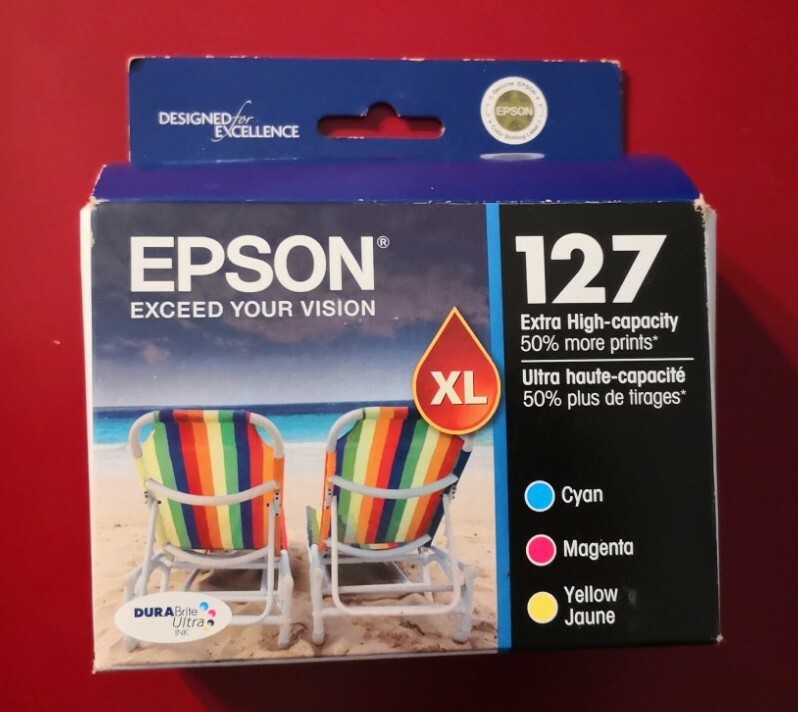 04-2019 Epson GENUINE 127 Color Ink ( IN RETAIL BOX ) T127520 Workforce 840 845