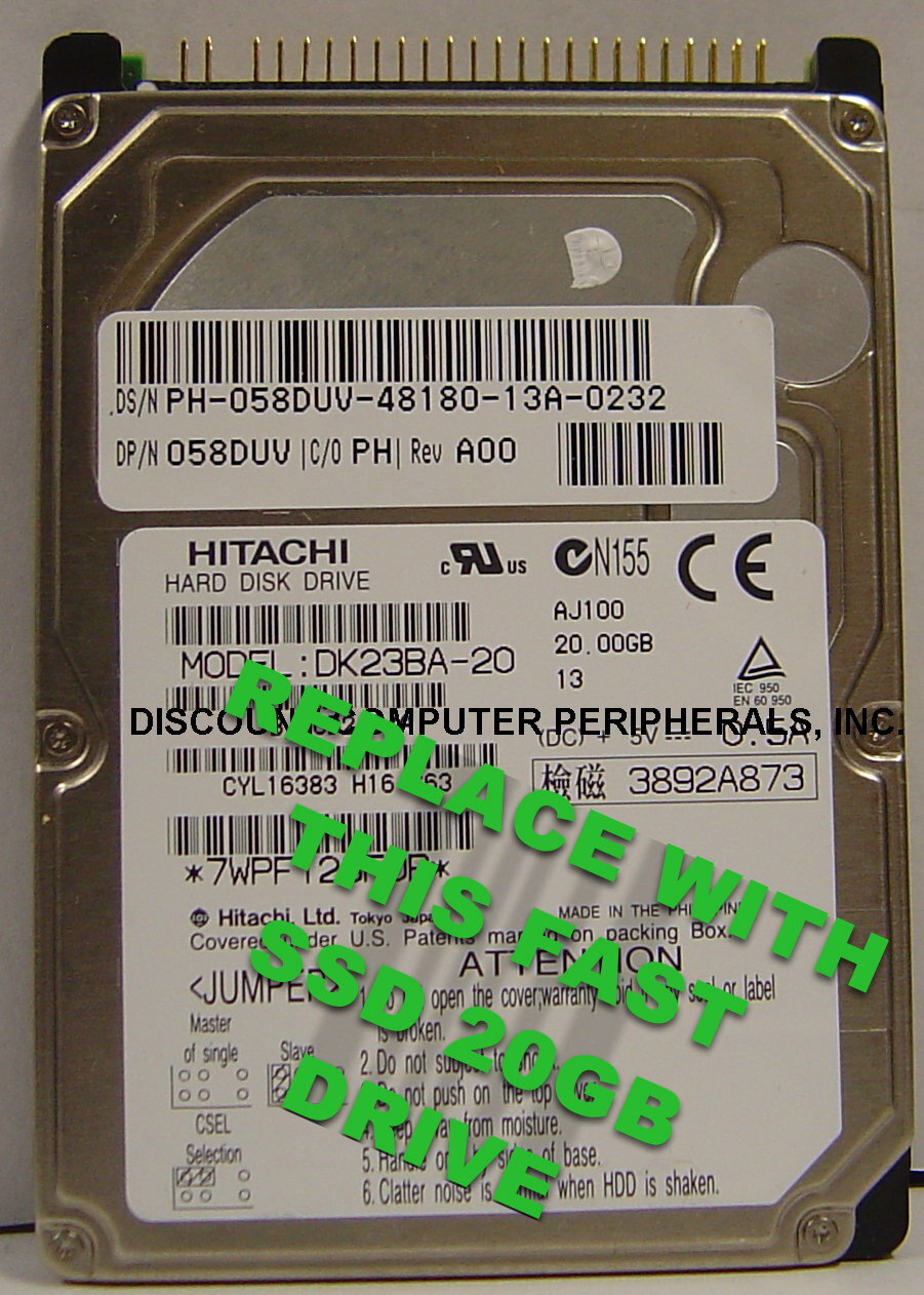 Replace Worn Out DK23BA-20 with this 20GB Fast Reliable SSD 2.5" 44PIN IDE Drive