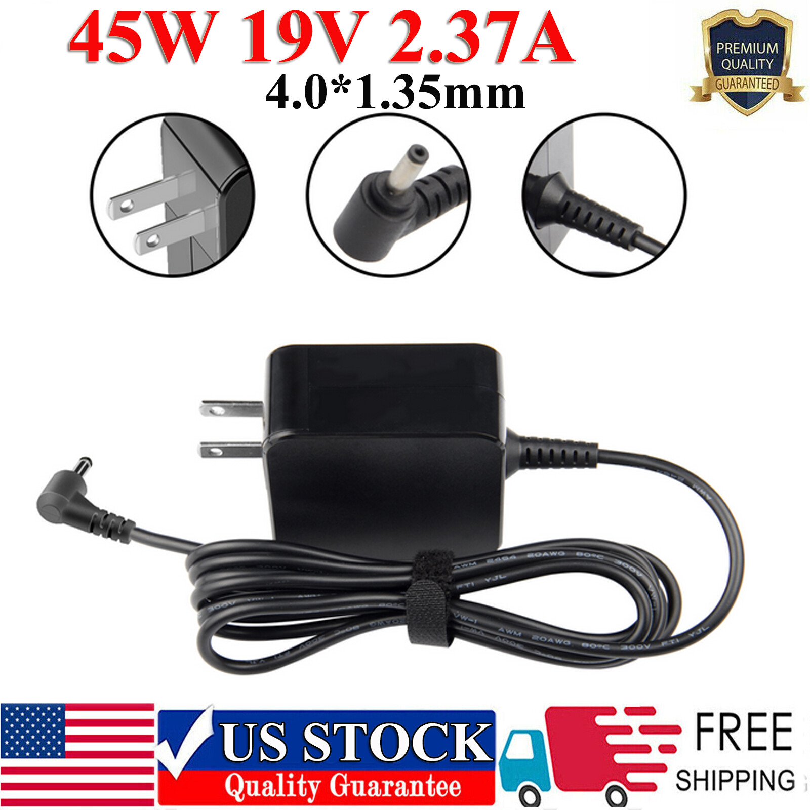 45W 19V 2.37A Adapter Charger AD2108320 4.0*1.35mm For Asus VivobookFlip ZenBook