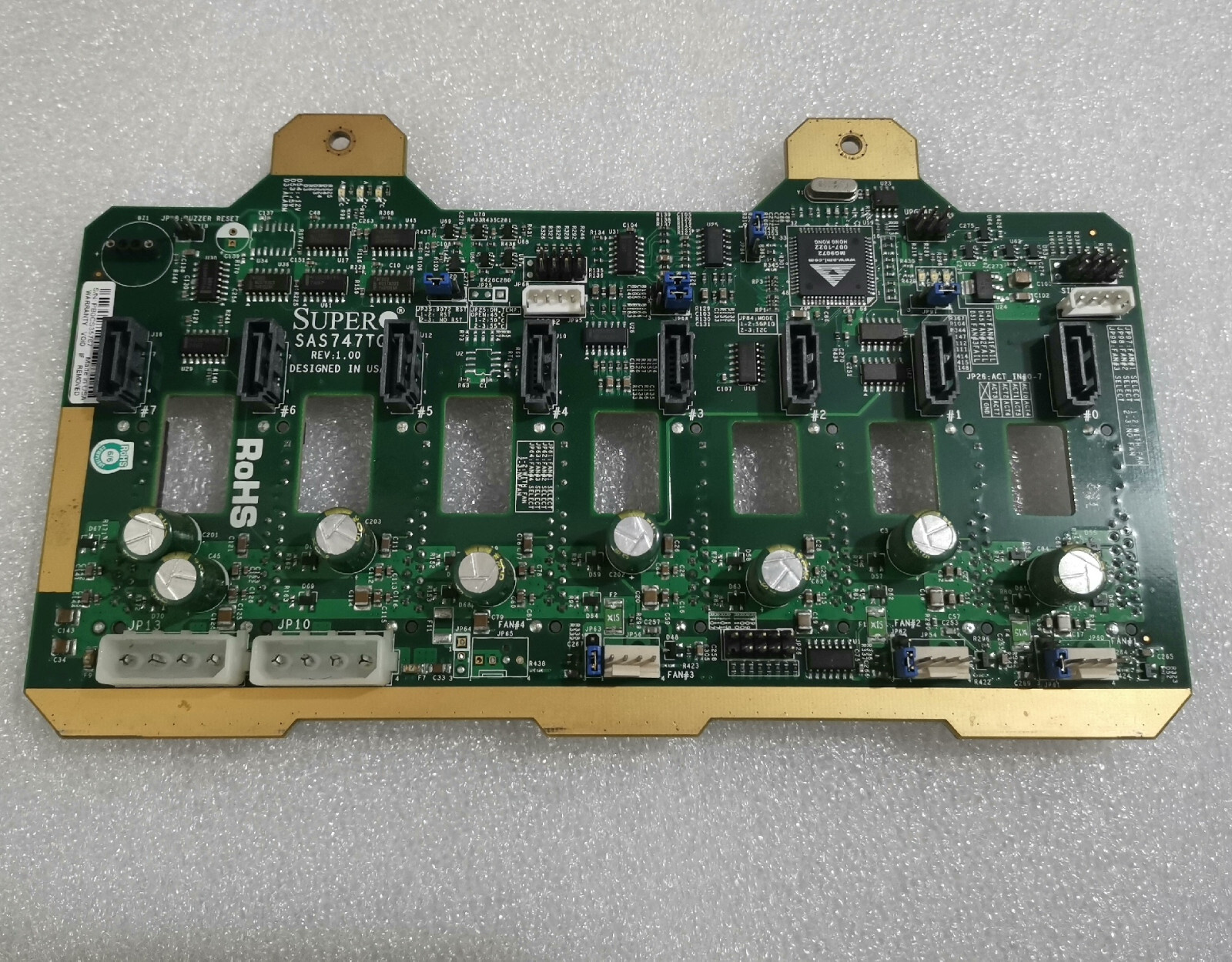 Supermicro SUPER SAS747TQ hard drive backplane REV: 1.00