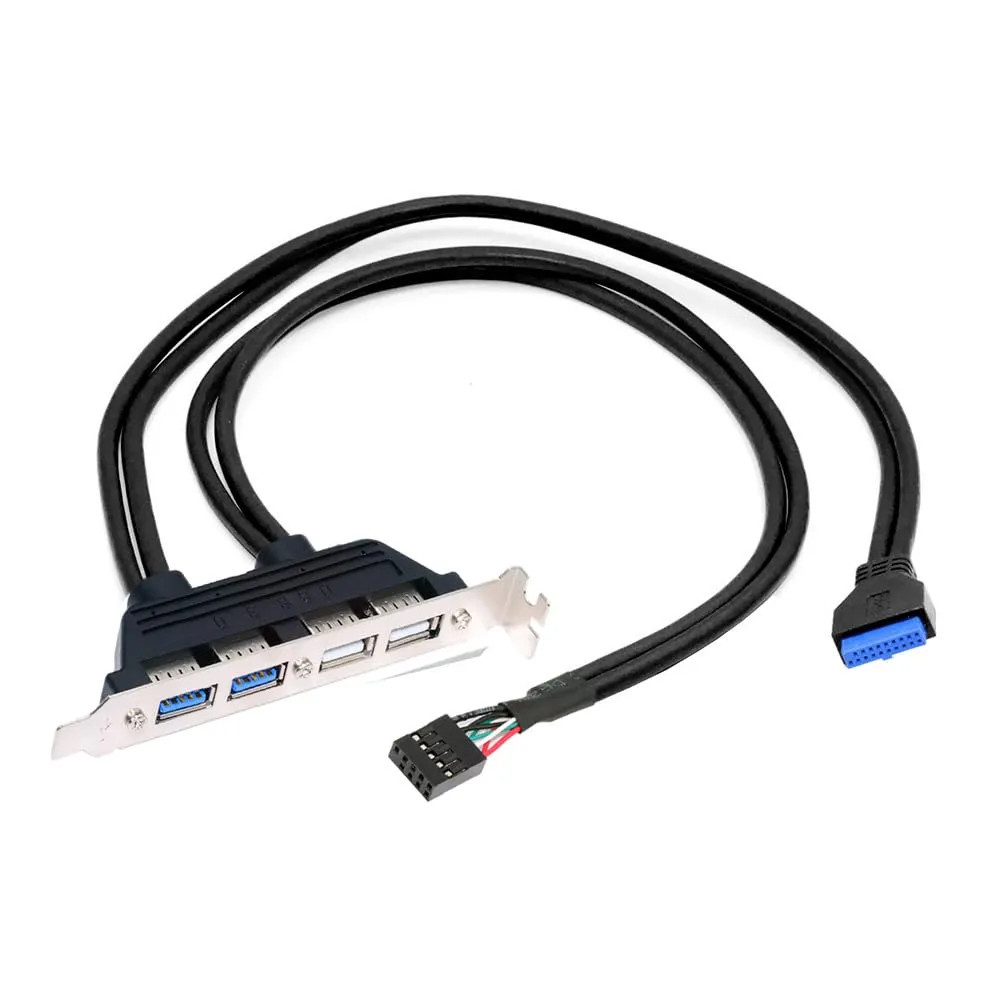 USB 2.0 And 3.0 Internal Panel Mount Cable To 9Pin 19Pin 20Pin With PCI Bracket