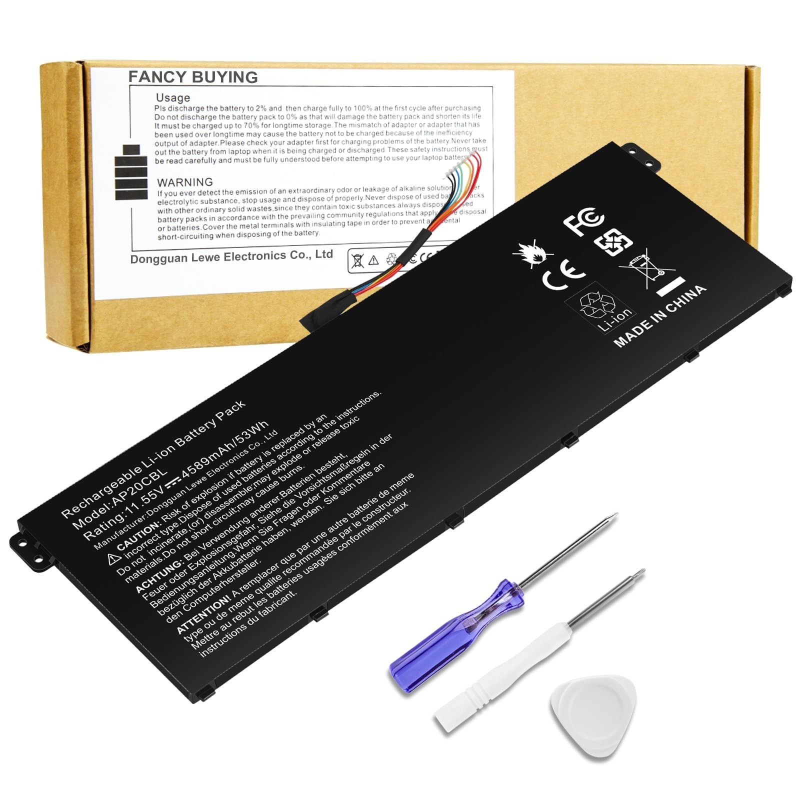 High-Capacity Laptop Battery for Acer Aspire 5, Swift 3, TravelMate, Chromebook