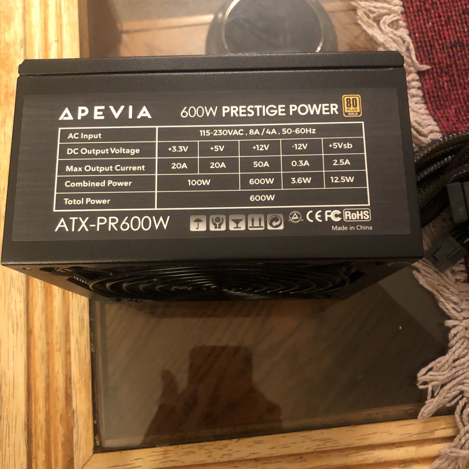 Apevia ATX-PR600W Prestige Power Supply 600W 80+ Gold Certified
