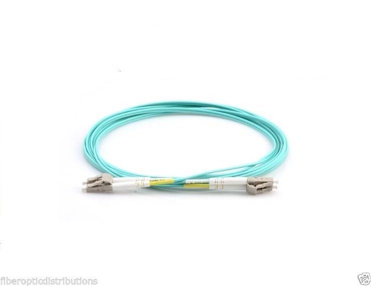 Lot of 5 3m LC-LC Duplex 50/125 Multimode 10 Gb Fiber Patch Cables Aqua om3 -483