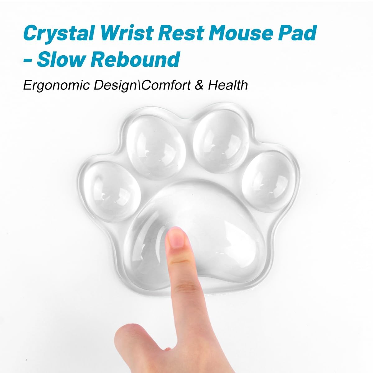 Silicone Gel Mouse Wrist Rest Cute Cat Paw Shape Ergonomic Elbow Clear