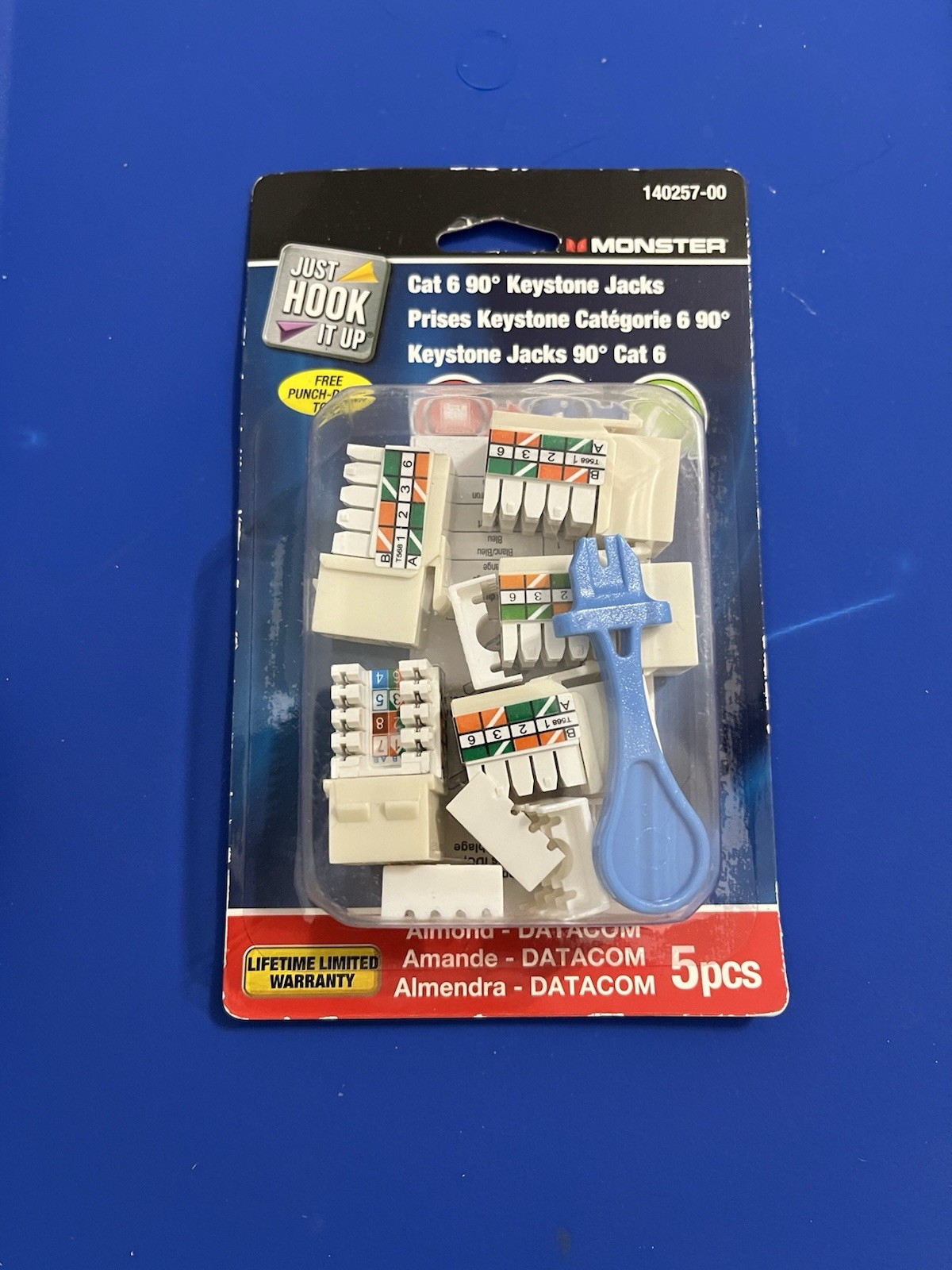Monster Cat 6 Keystone Jacks Package of 5 #140257-00   NEW