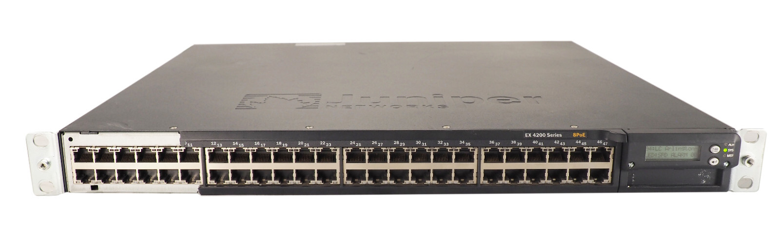 Juniper EX 4200 Series EX4200-48T 48 Port 8PoE Switch Damaged Faceplate