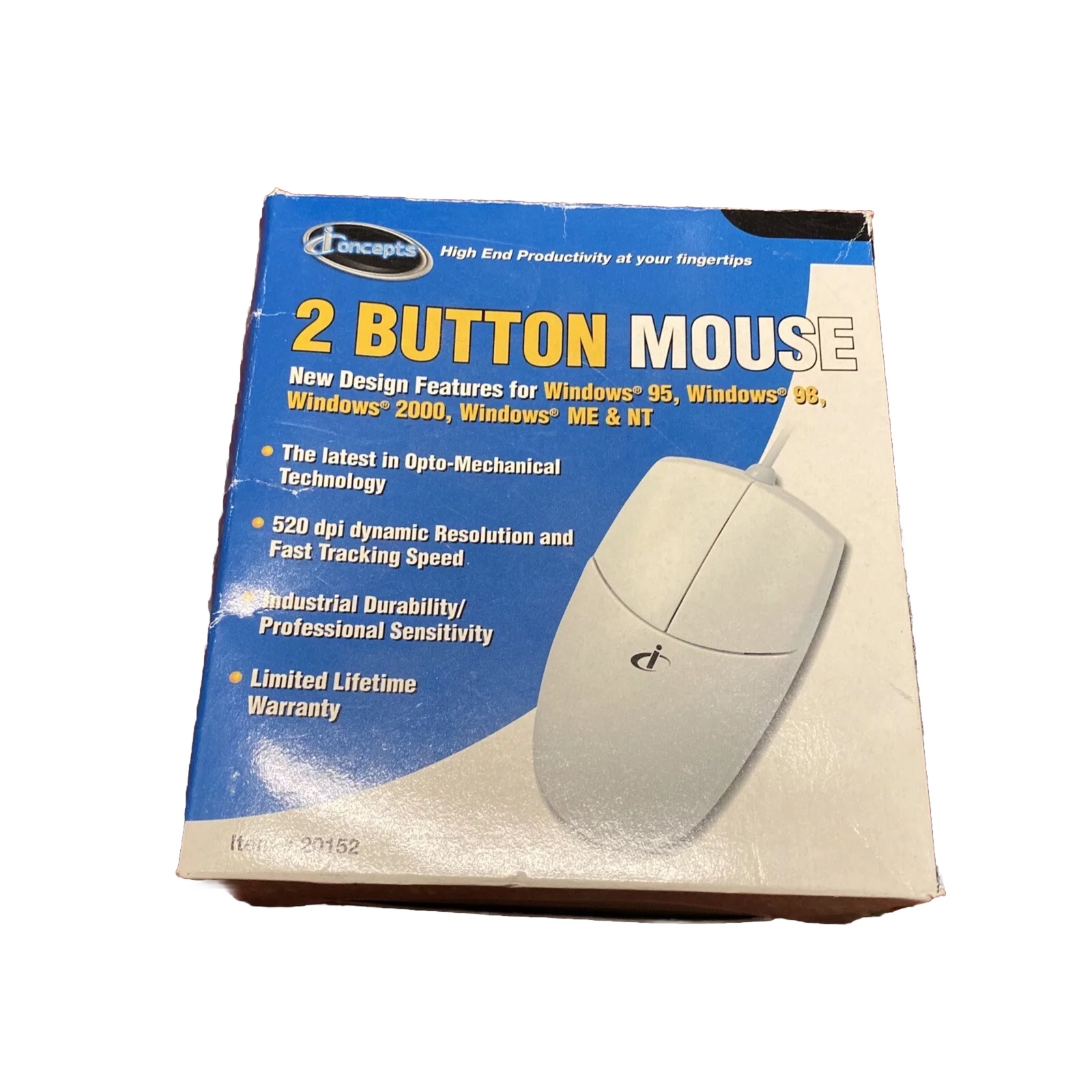 Iconcepts 2 Button PS/2 Mouse Item 20152 New, Open Box