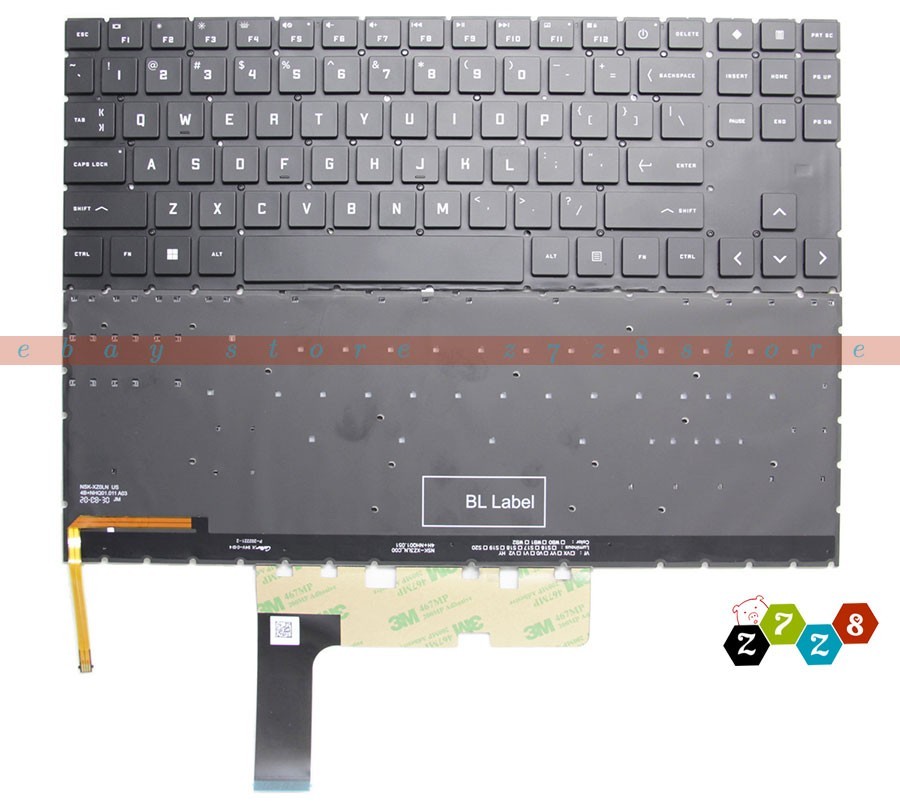 New HP Omen 15-EN 15-EN0010CA 15-EN0023DX 15-EN0036NR Keyboard US White Backlit