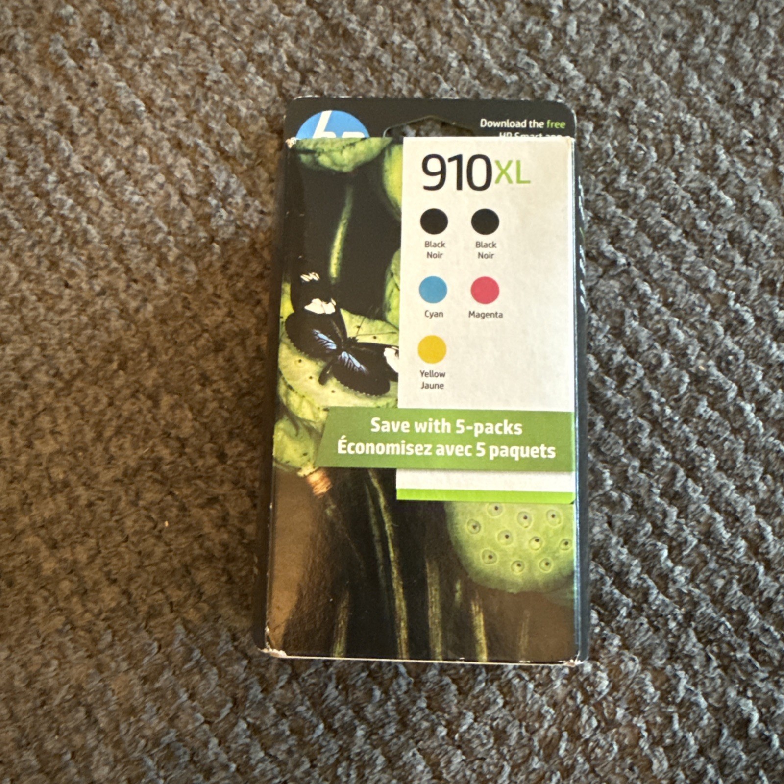 GENUINE 5-PACK HP 910XL Black/Cyan/Magenta/Yellow Ink Cartridges SEALED Dec 2026