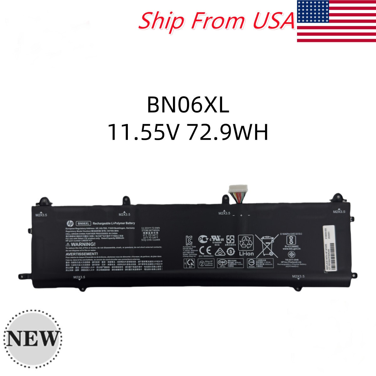 Genuine OEM 72.9WH BN06XL Battery For HP Spectre X360 15-EB HSTNN-IB9A BN06072XL