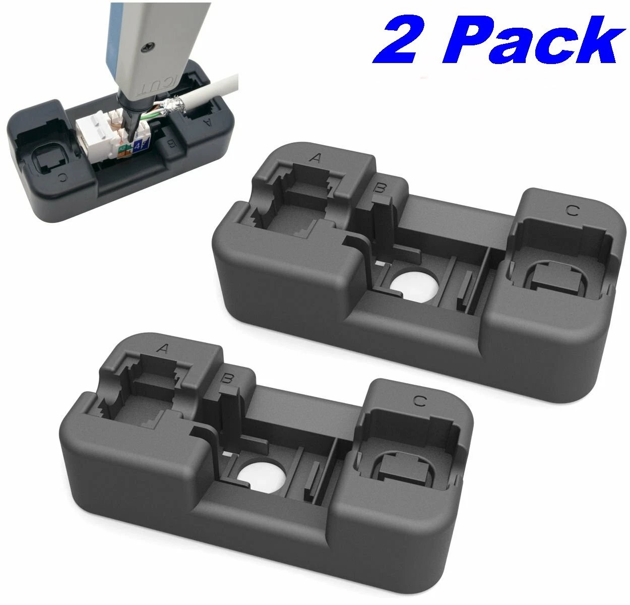 2x Keystone Stand for Holder Punch Down 110 Blade Tool RJ45 CAT6 CAT5e RJ11/12