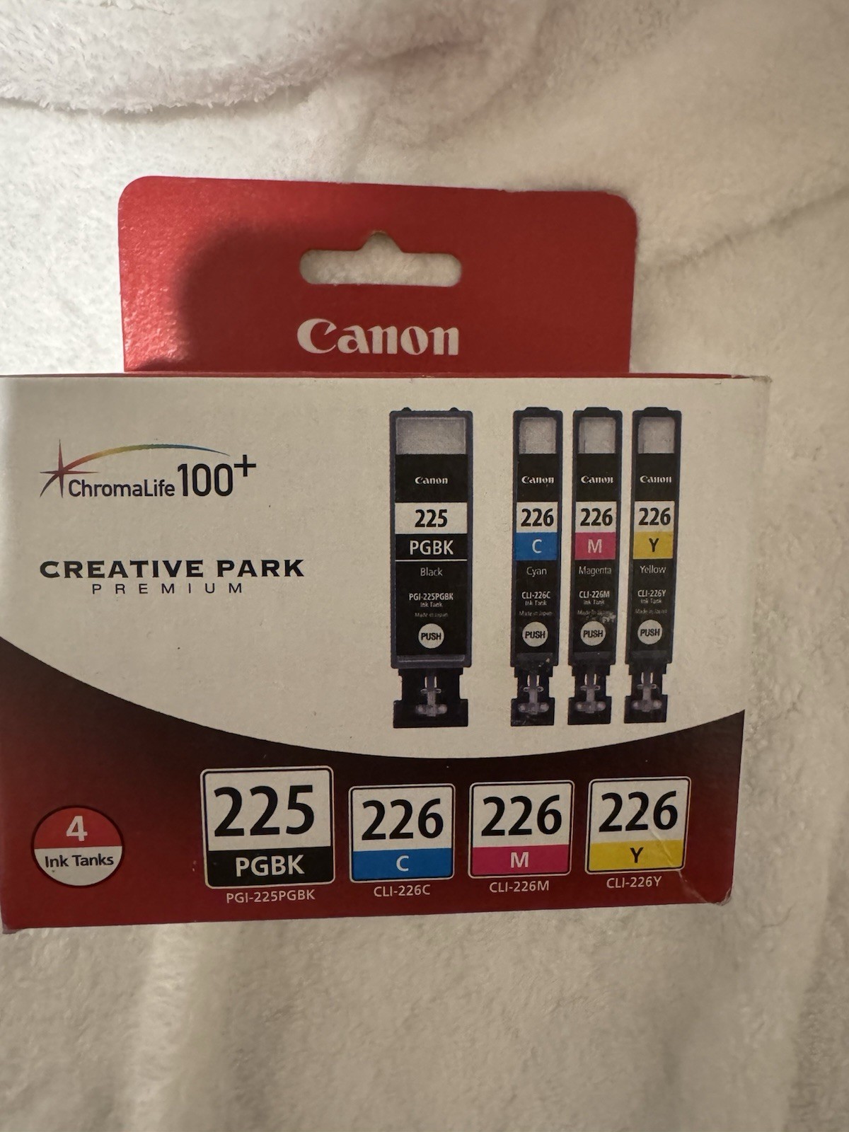 Canon ChromaLife 100+ Creative Park Premium 225PGBK 226 C, M, Y 4 Ink Tanks NEW