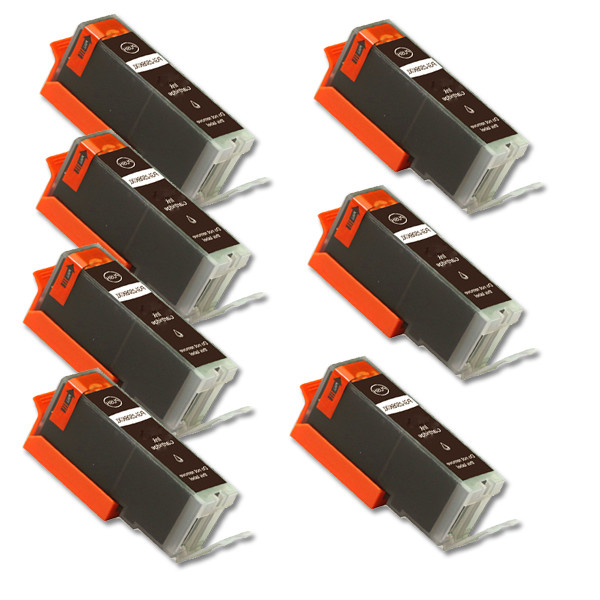 7 PK Black Printer Ink + chip fits for PGI-250XL 250 MG5420 MG5520 MG5522 MG5620
