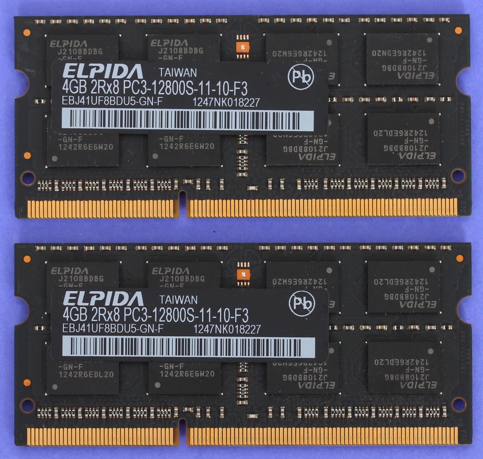 Genuine Apple 8GB RAM (2x 4GB) DDR3 PC3 12800 1600Mhz ELPIDA SoDimm RAM