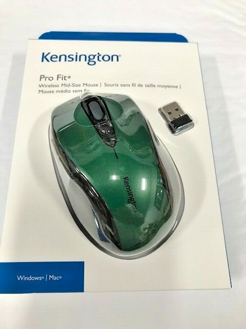 Kensington Pro Fit Mid-Size Wireless Mouse, Emerald Green (K72424AM)