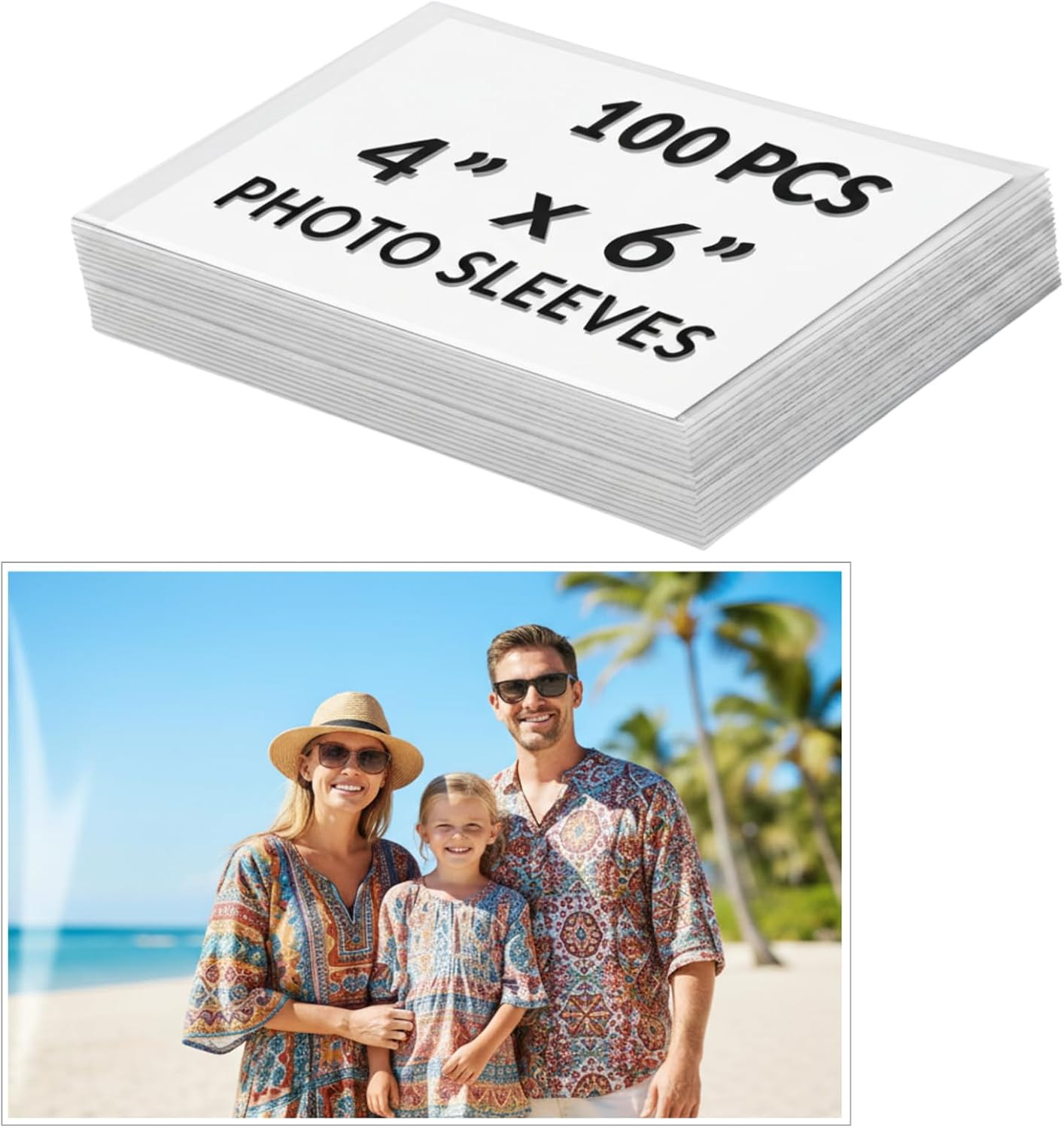 4x6 Photo Sleeves 100 Pcs, Acid-Free Archival Quality - Crystal Clear Photo Stor