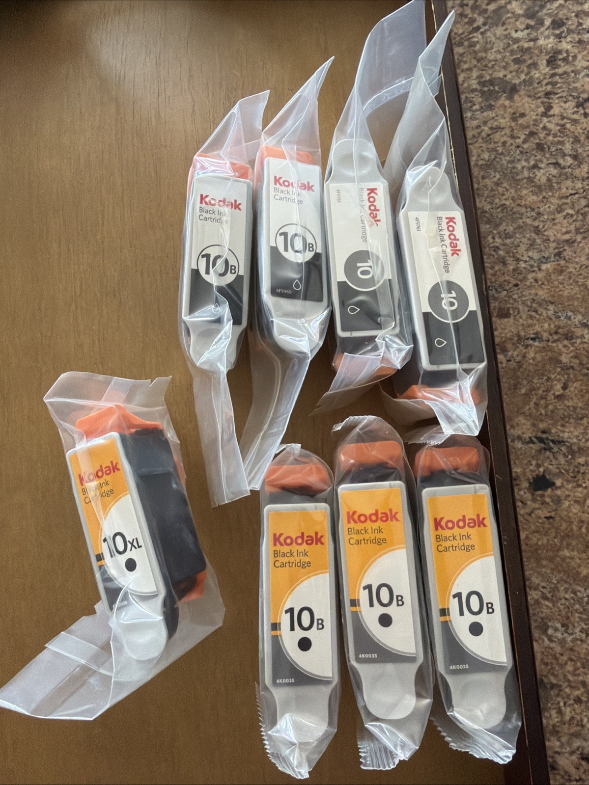Lot of 8 Genuine Kodak 10B & 10XL Black Ink Cartridges OEM Sealed