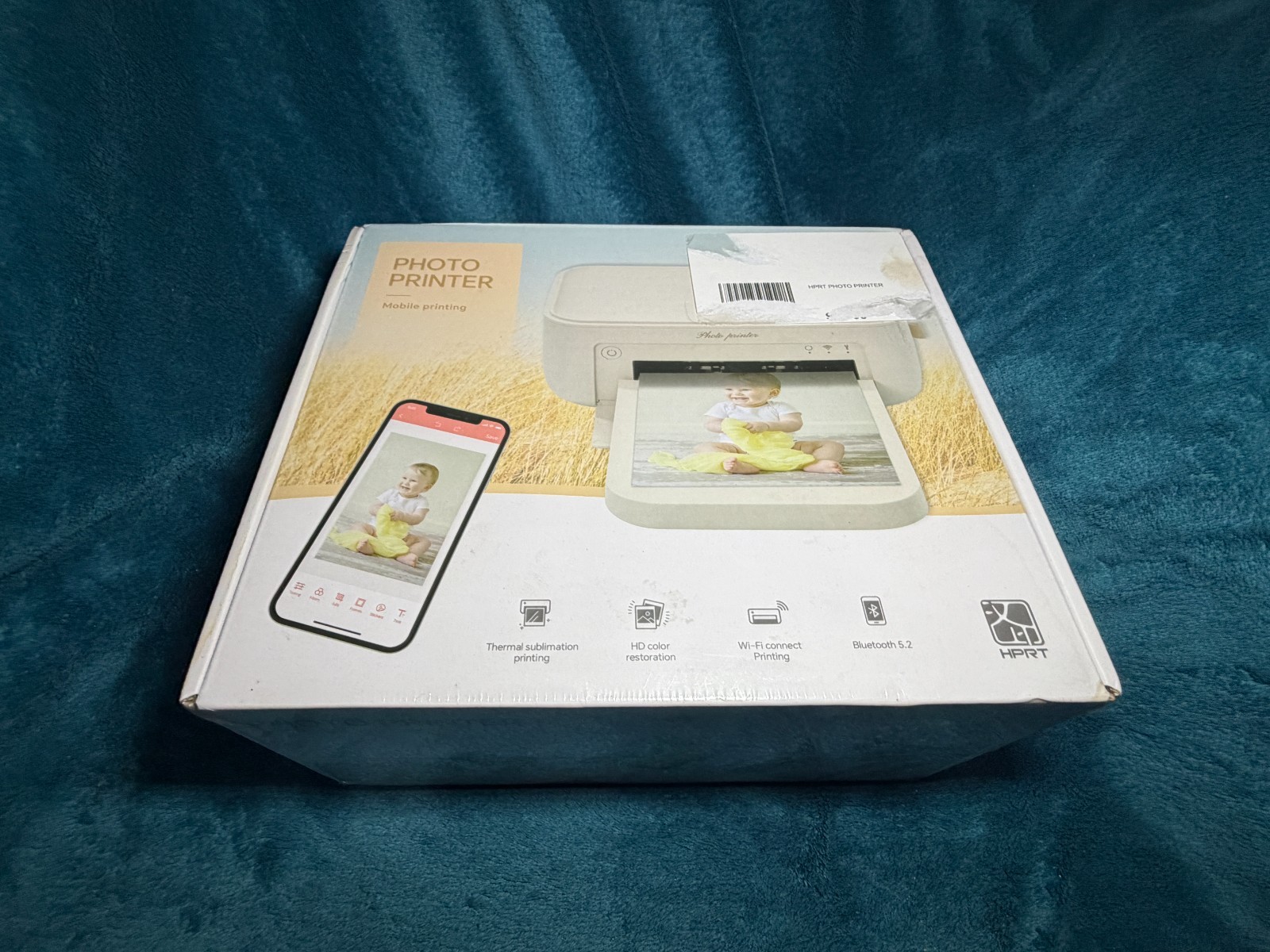 HPRT 4X6 Photo Printer & 108 Sheets Photo Paper & 2 Ribbons, Full Color Instant