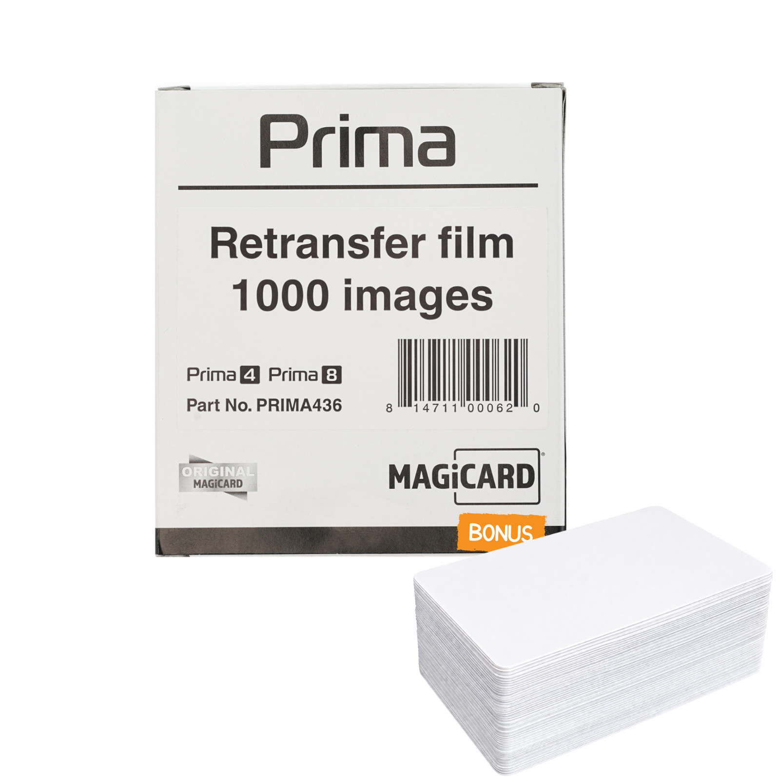 Magicard Prima436 Clear Re-Transfer Film Prima 4 Prima 8 1000 Prints + Cards