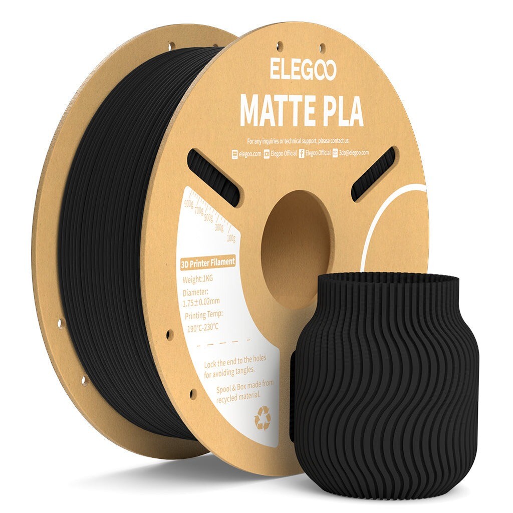 【Pay 6,Get 10,Add10】ELEGOO Matte PLA 3D Printer Filament PLA Accuracy +/- 0.02mm