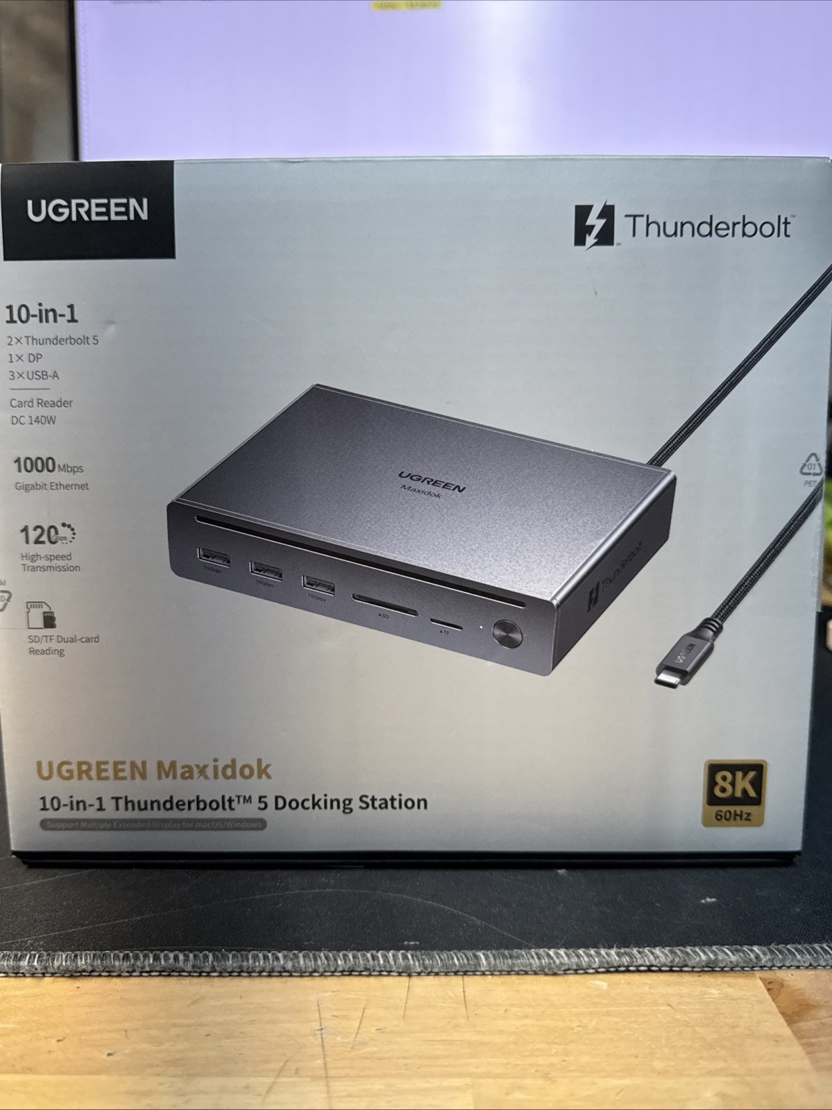 UGREEN Maxidok Thunderbolt 5 Hub 10 in 1, 120Gbps 3×TBT5 Docking Station