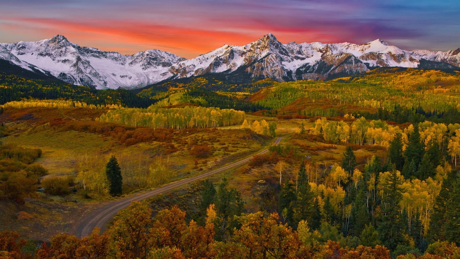 Landscape fall mountains Custom Gaming Mat Desk