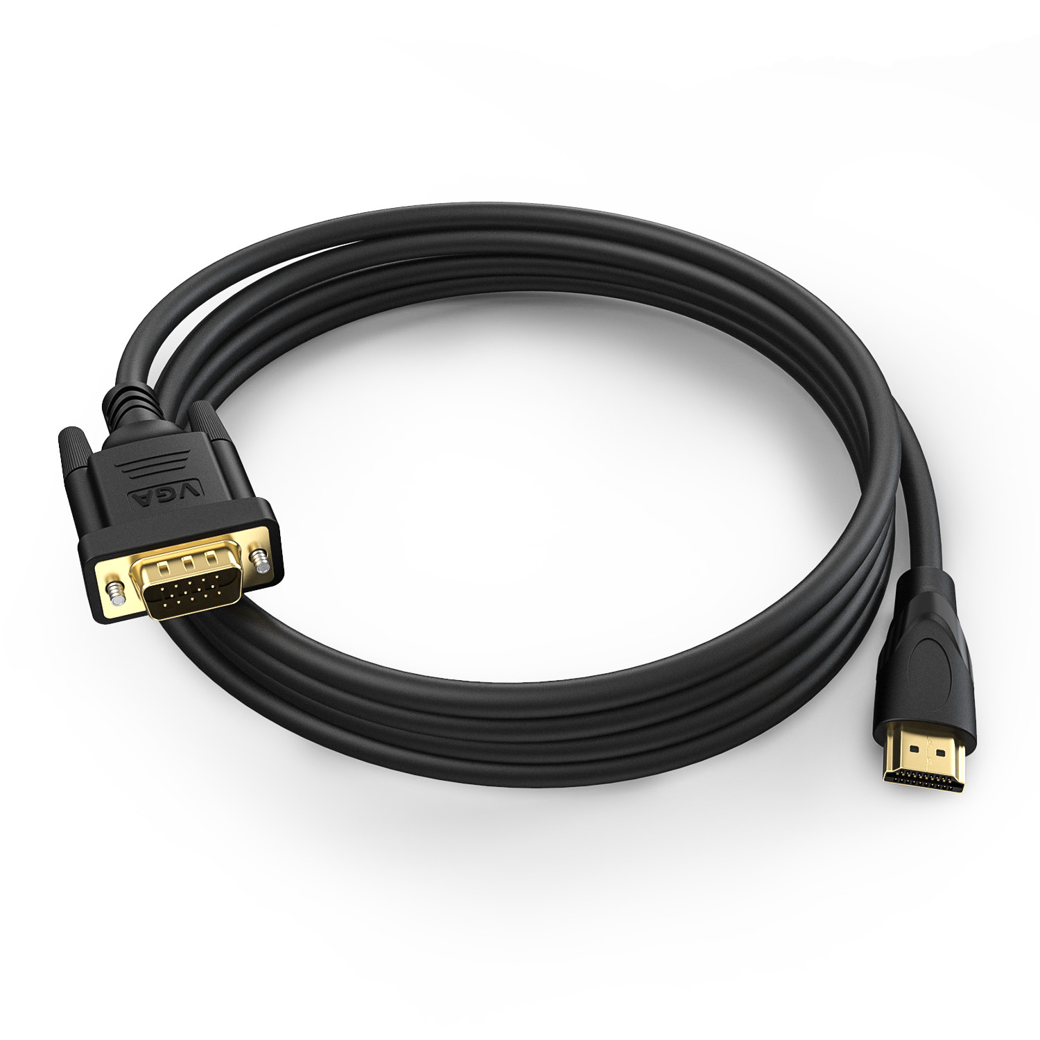 5ft Gold-Plated HDMI to VGA Cable for Desktop, Laptop, Monitor, Projector