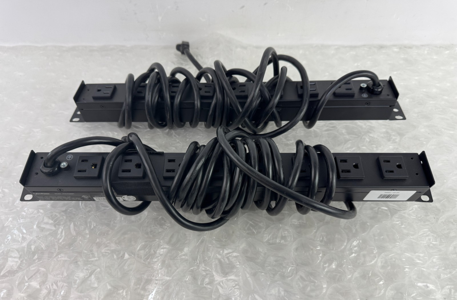 Lot 2 CyberPower PDU15B8R 8-Outlet 12A 120V 1U Rackmount Power Distribution Unit