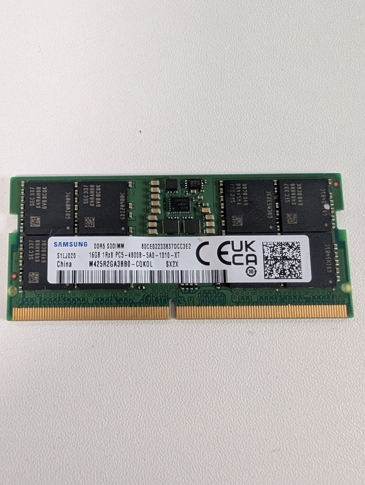 Samsung 16GB 1x16GB DDR5 4800 PC5-38400 CL40 SODIMM Laptop Memory
