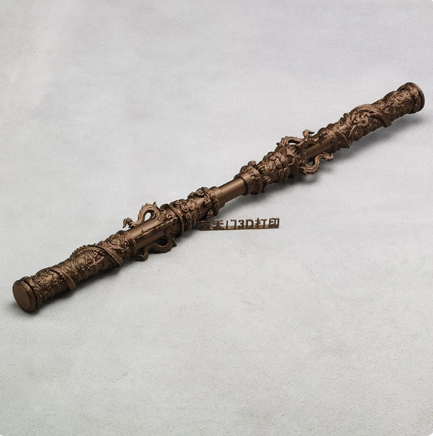 3D printed golden staff coffee gold 90cm extendable display piece