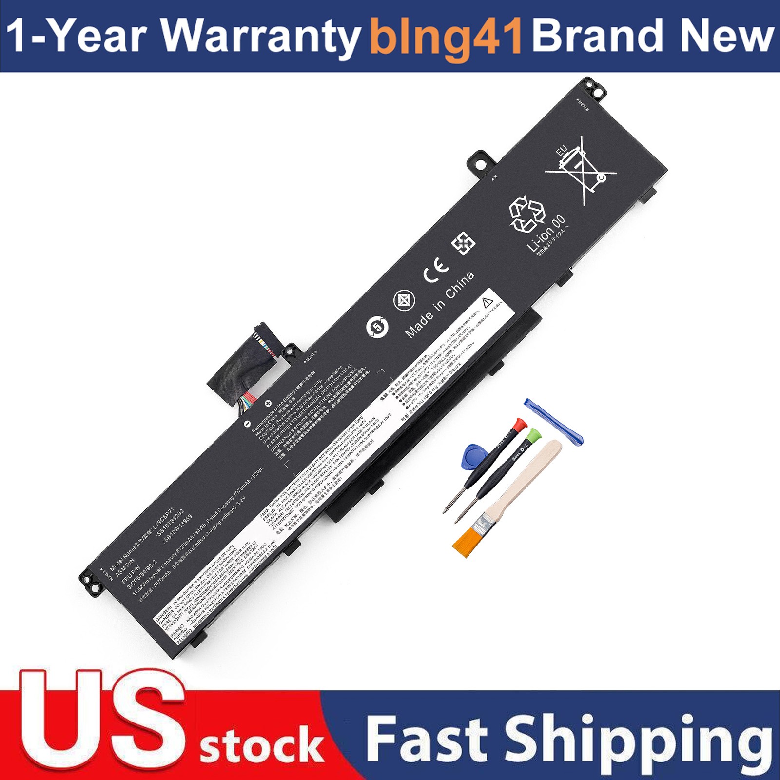 L19C6P71 L19L6P71 Battery For Lenovo ThinkPad P15 P15S P15V P17 T15G 5B10W13958