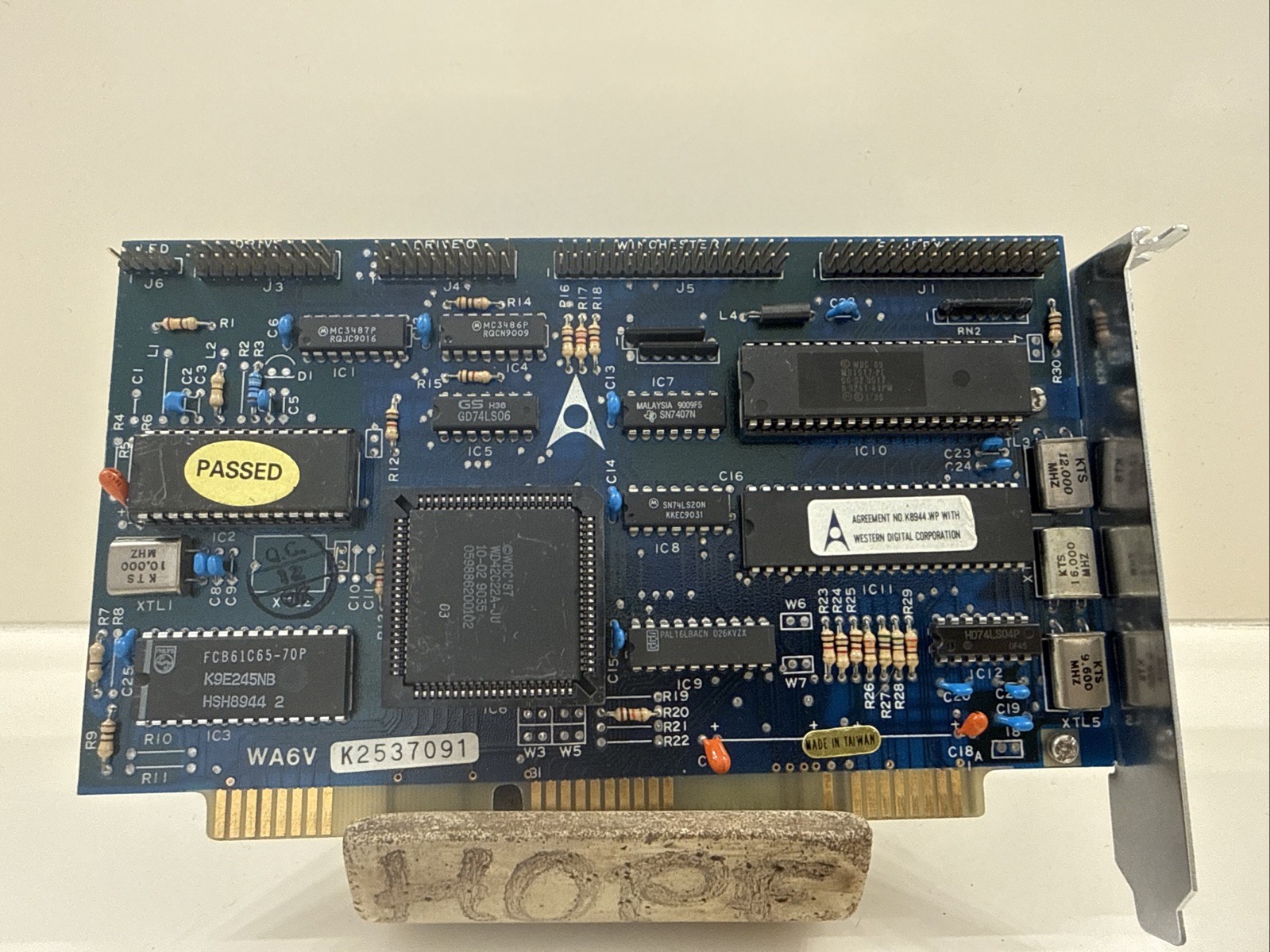 Vintage Western Digital WA6V MFM Hard Drive & Floppy Controller ISA Card Working