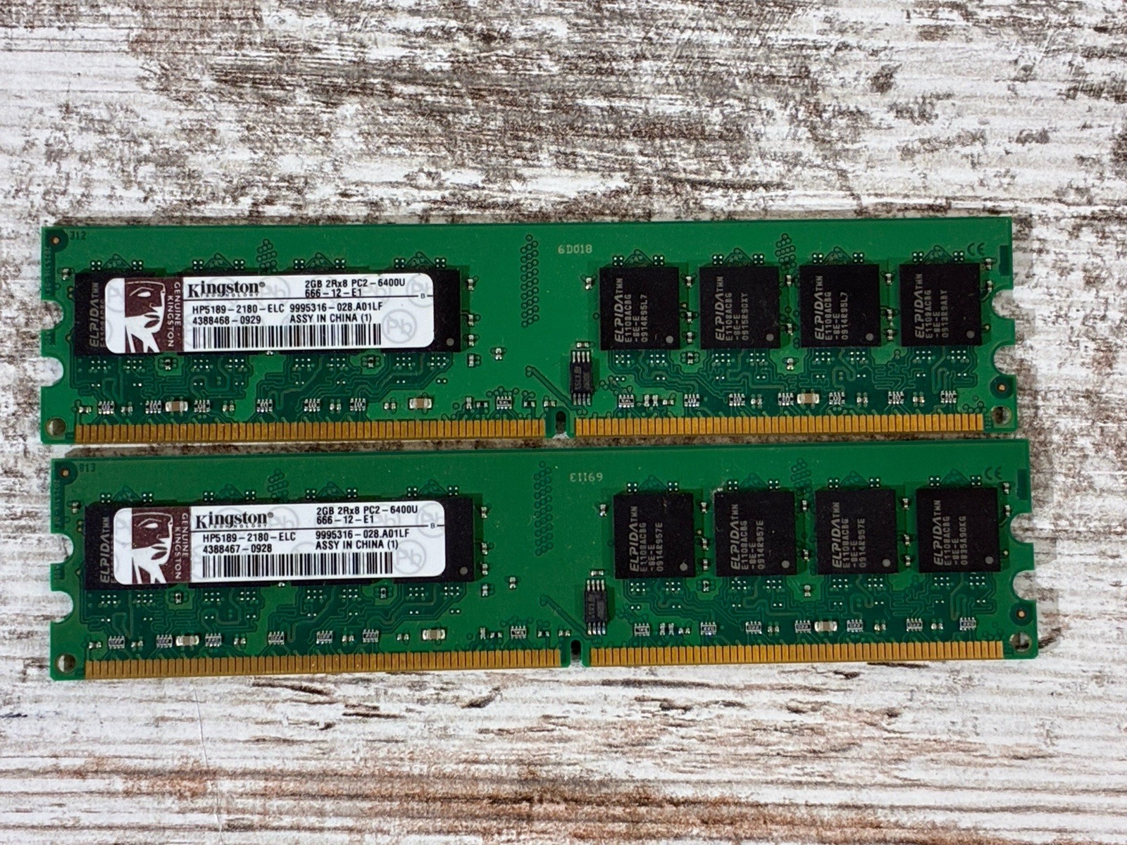 Kingston 4GB - 2x2GB 2RX8 PC2-6400U HP5189-2180-ELC 4440149-0933