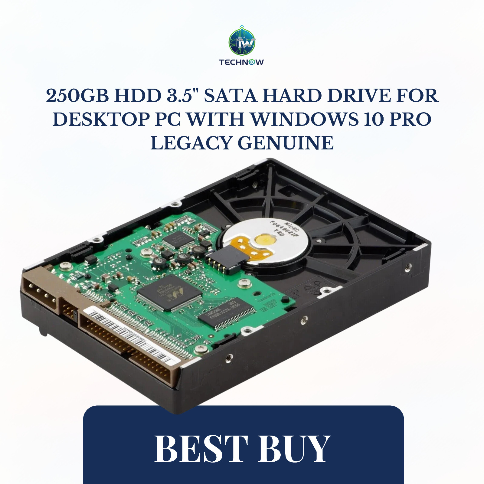250GB HDD 3.5" SATA Hard Drive for Desktop PC with Windows 10 PRO Legacy Genuine