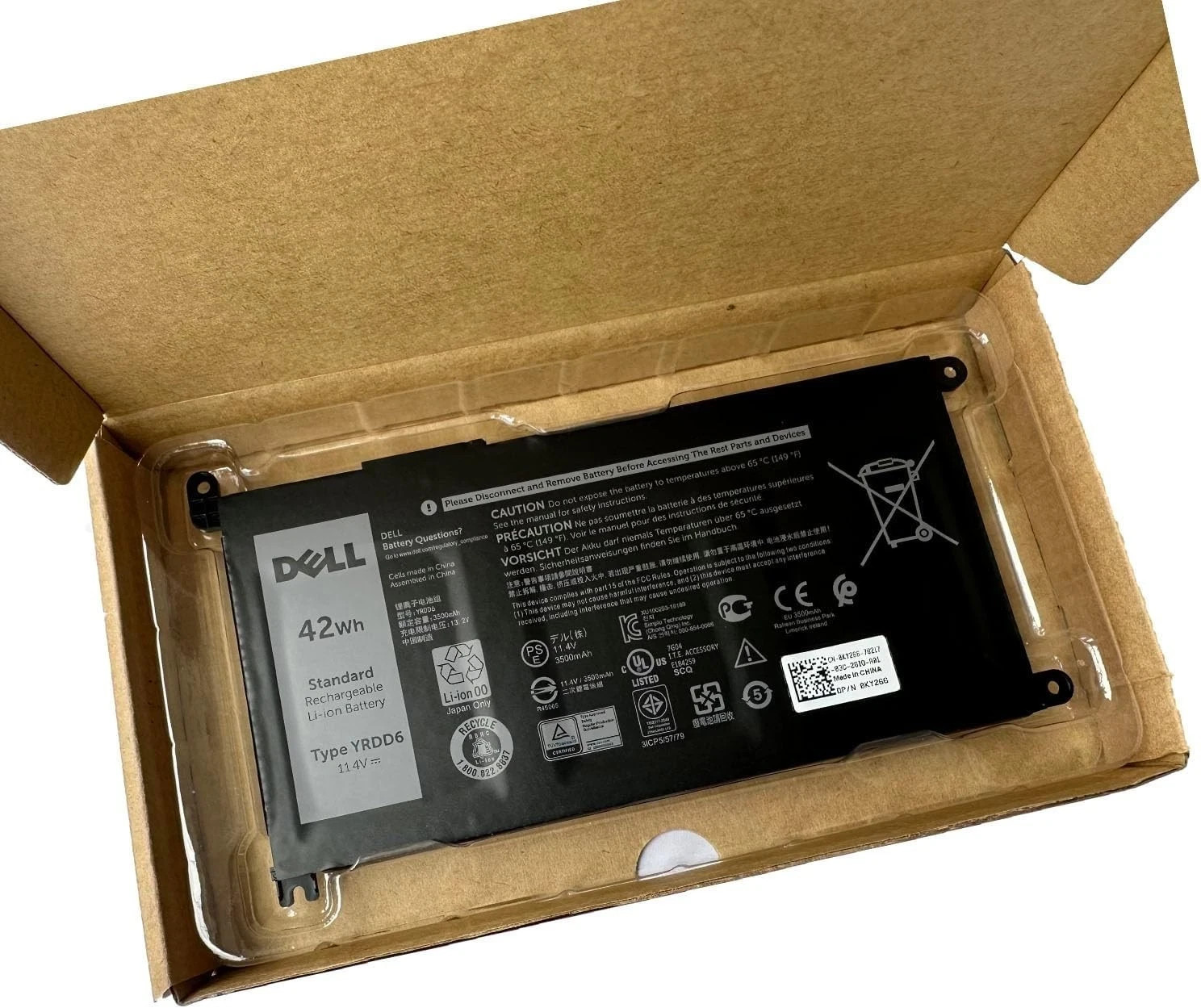 Genuine YRDD6 Battery For Dell Inspiron 3582 3593 3793 5493 5585 5593 5590 5598