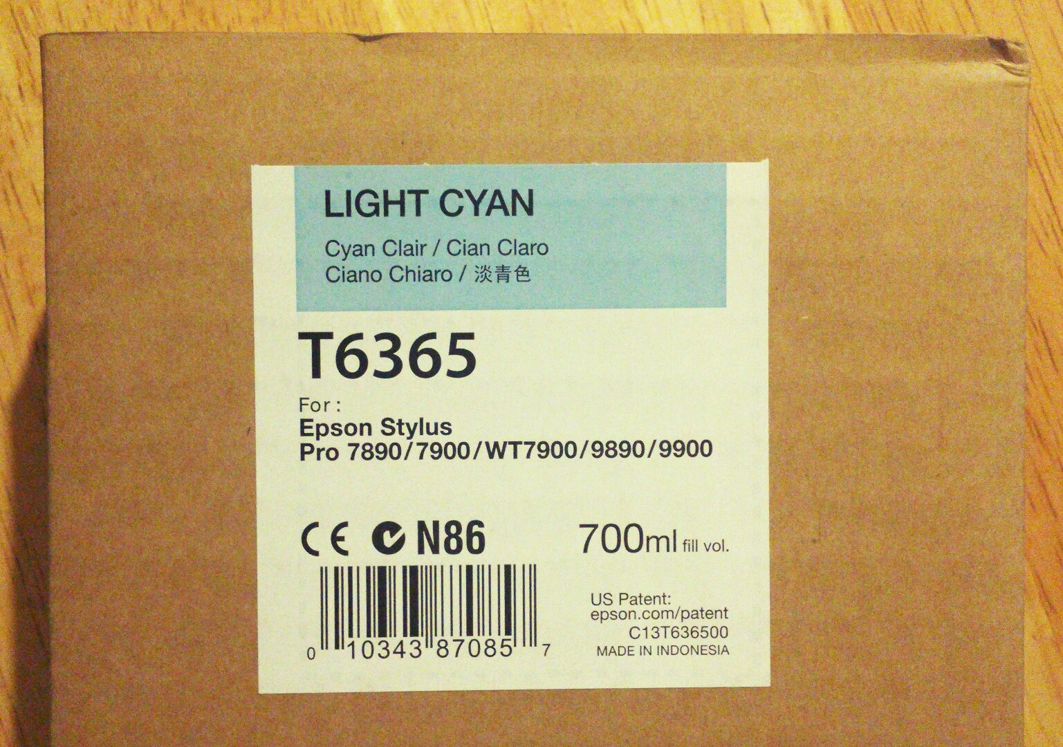 07-2023 NIB EPSON T6365 Light Cyan Ink 700ml for Stylus Pro 7890/7900/9890/9900