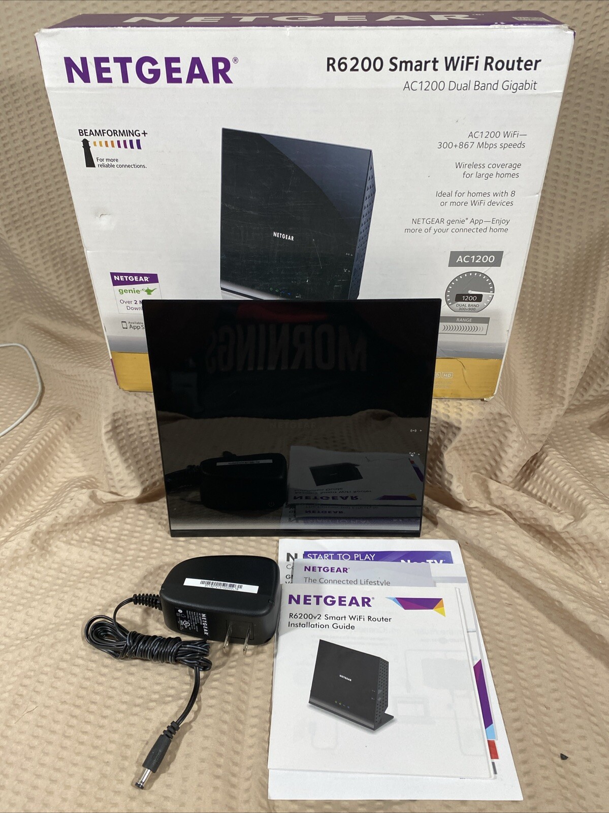 Netgear R6200v2 AC1200 Smart WiFi Router 802.11ac Dual Band Wireless TESTED