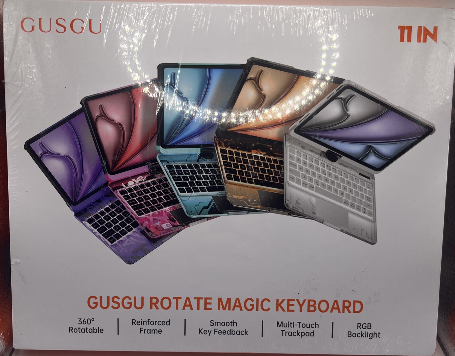 Gusgu Transparent Case w/Wireless Keyboard 2024 Ipad Pro 11" 5th Gen. SEALED
